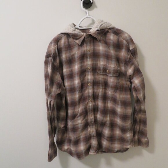 American Eagle Hooded Flannel Shirt. Size XL. Super Soft. - Picture 1 of 4